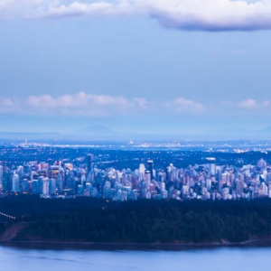 Blue hour City cityscape skyline Vancouver